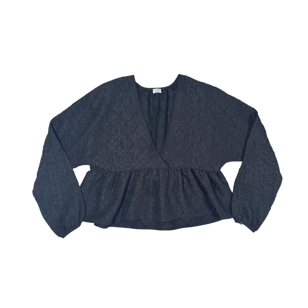 Wilfred Black Long Sleeve Peplum Top Women's Size‎ Small